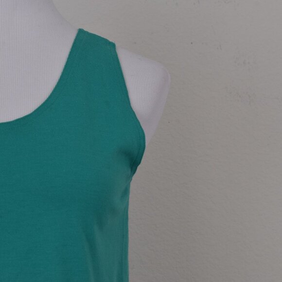 Vintage 80s Green Cotton/Poly Tank Top‎ | size L - Picture 6 of 12
